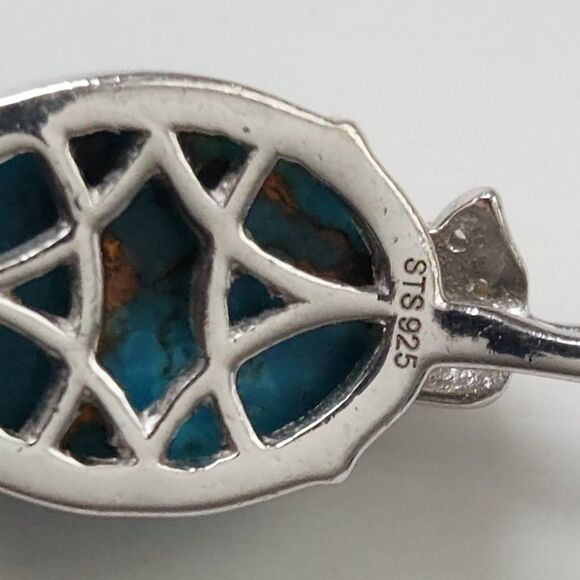 Turquoise Mojave Blue & Zircon Pendant Necklace - Picture 9 of 9